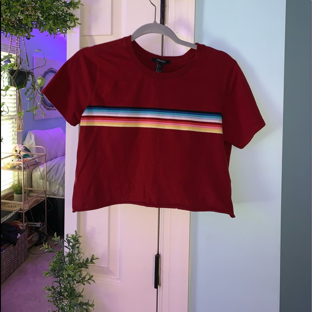 Crop Top with Colored Stripes